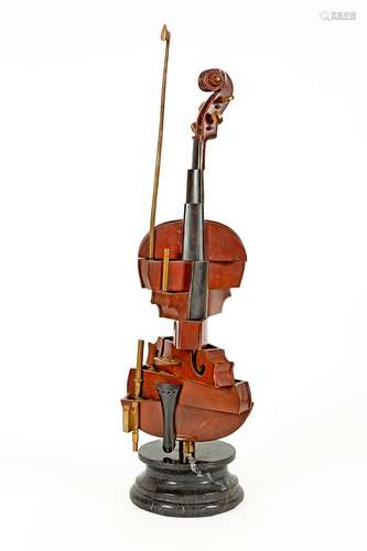 Fernandez ARMAN (1928-2005)Violon cubiste n°2Bronze à patine...