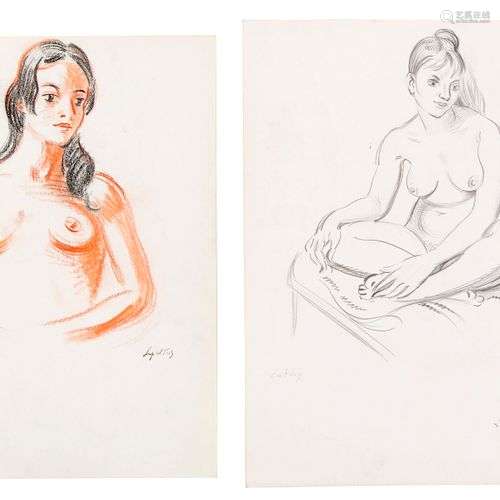 Robert LEPELTIER (1913-1996)Ensemble de deux dessins représe...