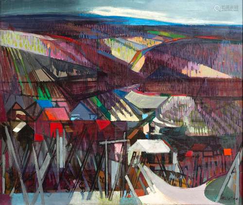 Camille HILAIRE (1916-2004)Vue de Riquewihr et ses vignobles...