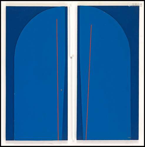 Jean DUBOIS (1923-1990)Composition bleue, 1987Acrylique sur ...