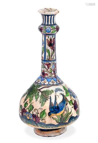 Vase Qâjâr,Iran, vers 1850Bouteille à panse globulaire et ha...