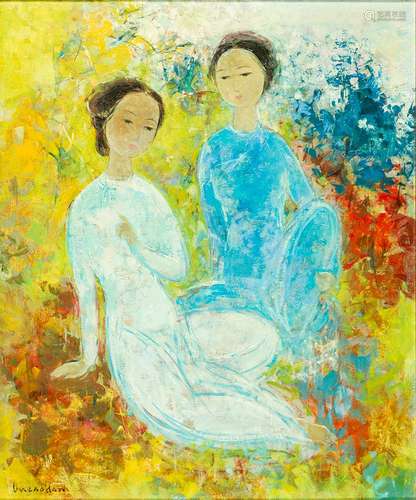 VU Cao Dam (1908-2000)Deux femmes assises, circa 1960-70Huil...