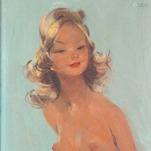 Jean Gabriel DOMERGUE (1889-1962)EliseHuile sur isorelSigné ...