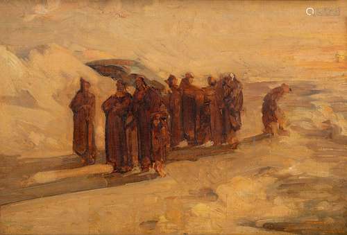 Alfred CLUYSENAAR (1837-1902)Procession de moinesHuile sur t...