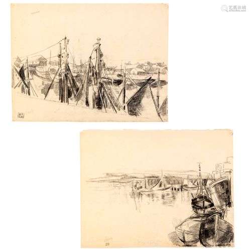 Willem PAERELS (1878-1962)Port (probablement Collioure)Ensem...