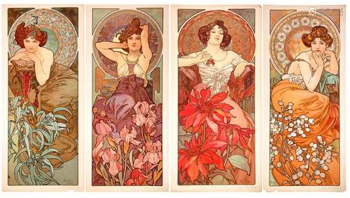 Alphonse MUCHA (1860-1939)Les pierres précieuses : la Topaze...