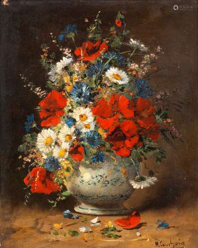 Eugène Henri CAUCHOIS (1850-1911)Vase de fleurs des champsHu...