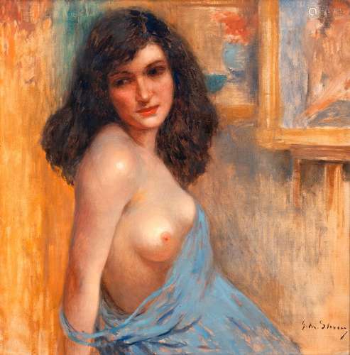 Gustav Max STEVENS (1871-1946)Portrait de jeune fille partie...