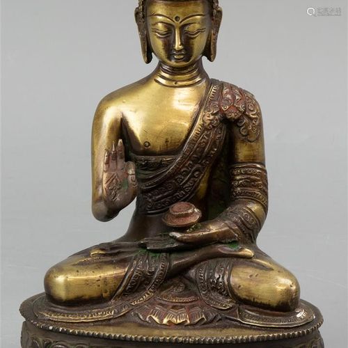 Metalen lijn Haven Snooze Een Boeddha beeld op lotustroon, Vitarka-Mudra, brons (A). h...－【Deal Price  Picture】