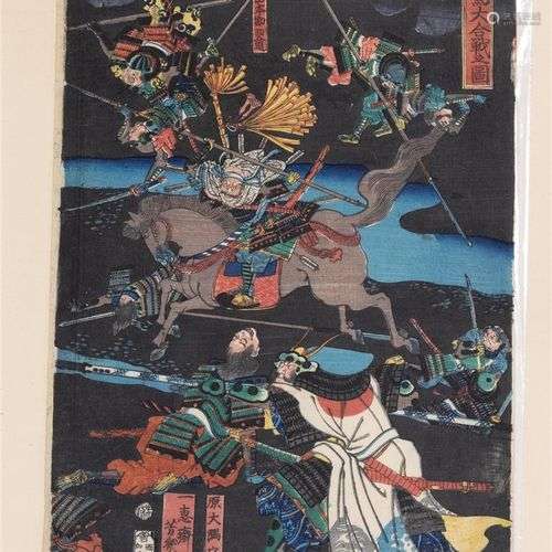 Utagawa Yoshitsuya (1822-1866) Une partie du triptyque : La ...