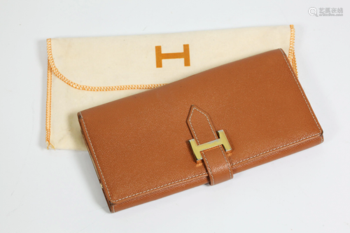 Vintage Hermes Paris; Leather Wallet Coin Purse