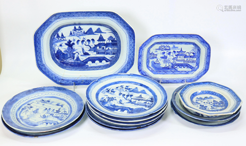 11 Chinese Canton Blue Porcelain 1 Staffordshire