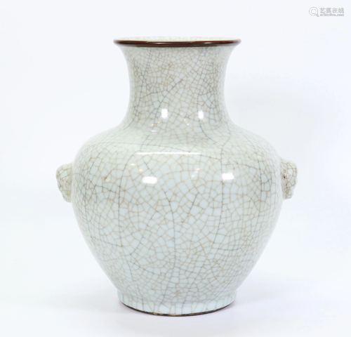 Chinese White Crackle Glazed Porcelain Vase