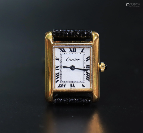 Vintage Cartier Inc Lady's Winder Tank Wrist Watch