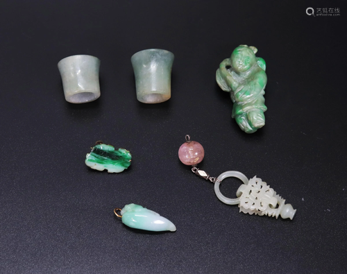 6 - Chinese Jadeite or Jade Pieces