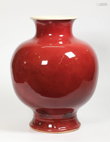 Chinese Langyao Red Monochrome Porcelain Vase