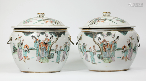 Mirror Pr Chinese Enameled Porcelain Pots & Covers