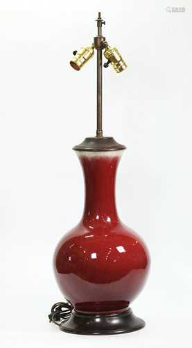 Chinese Langyao Red Crackle Porcelain Vase