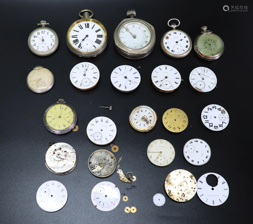 20 American / Swiss Pocket Watches and Parts