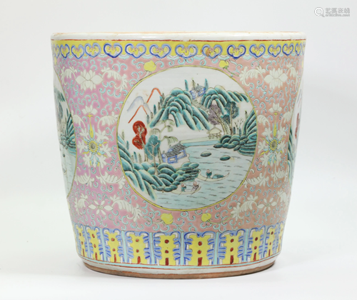 Chinese Famille Rose Enameled Porcelain Planter