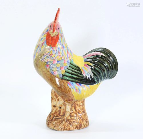 Chinese Famille Rose Enamel Porcelain Rooster