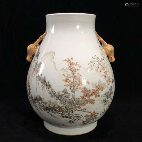 Qing guangxu style brown glaze porcelain jar
