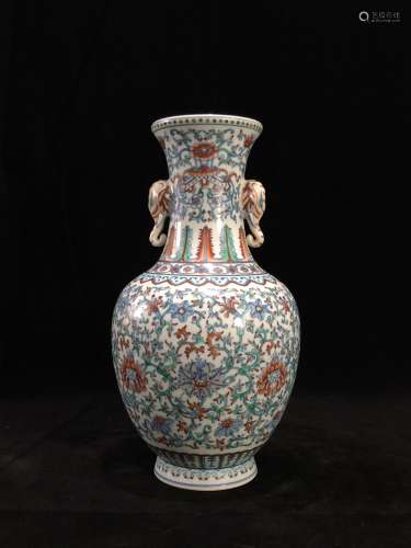 Qing doucai porcelain vase