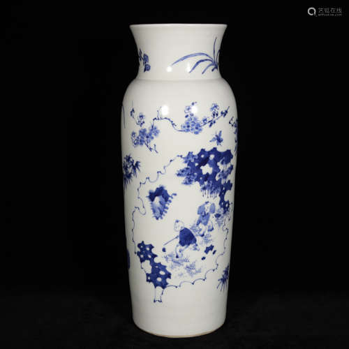 Ming chongzheng style blue and white porcelain vase