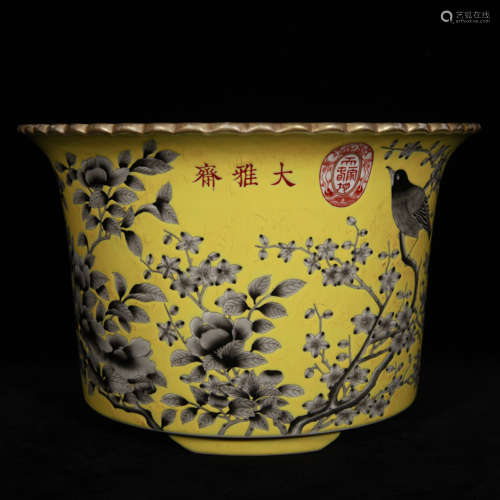 Qing guangxu style porcelain flower pot