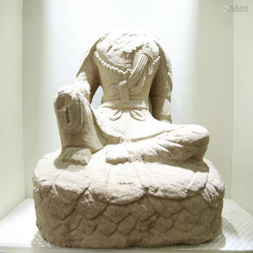 Bei Wei style stone carved statue of guan yin buddha