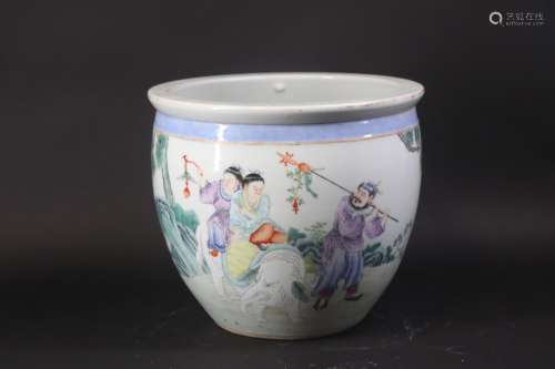 Qing style famille rose porcelain jar