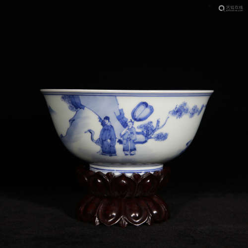 Ming chongzheng style blue and white porcelain bowl