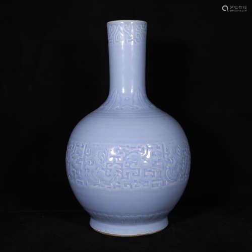Qing style blue glaze porcelain vase