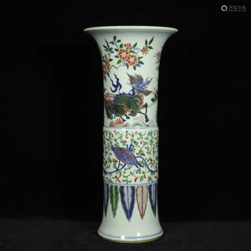 Qing kangxi style blue and white porcelain vase