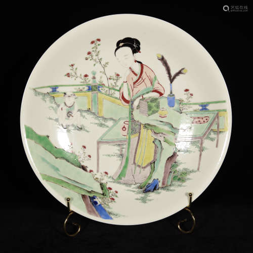 Qing kangxi style porcelain plate