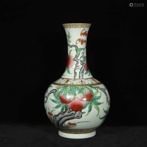 Qing guangxi style famille rose porcelain bottle