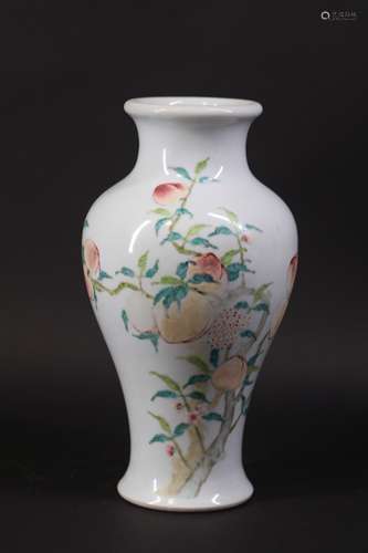 Qing style famille rose porcelain bottle