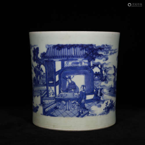 Ming chongzheng style porcelain brush pot