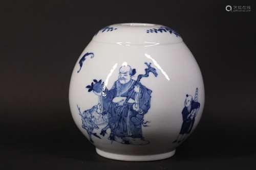 Qing style blue and white porcelain flower pot