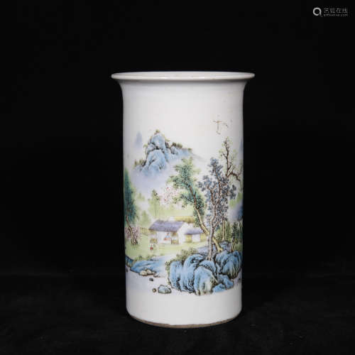 Min Guo famille rose porcelain bottle