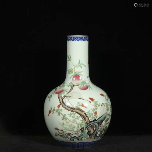 19th century famille rose porcelain bottle
