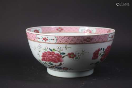 Qing style famille rose porcelain bowl