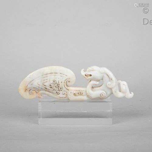 Chine, XXe siècle Sujet en calcite, représentant un dragon d...