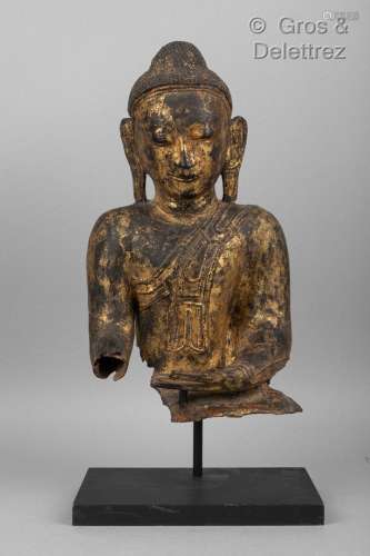 Birmanie, XIXe siècle Sculpture en laque sec, anciennement l...