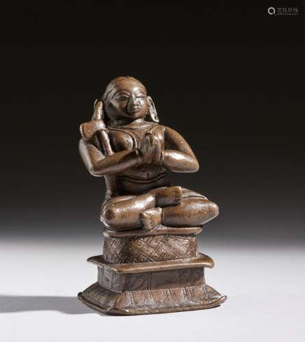 Arte Indiana A bronze figure of seated worshipper India, 17t...