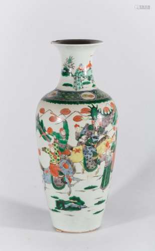 Arte Cinese A porcelain famille verte baluster vase bearing ...