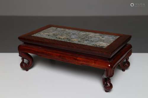 Arte Cinese A hard wood and granite small table China, Qing ...