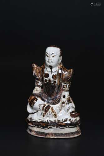 Arte Cinese A porcelain statue depicting GuandìChina, Yuan/M...