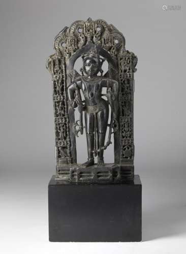 Arte Indiana A black stone chlorite Rama sculpture Central-W...