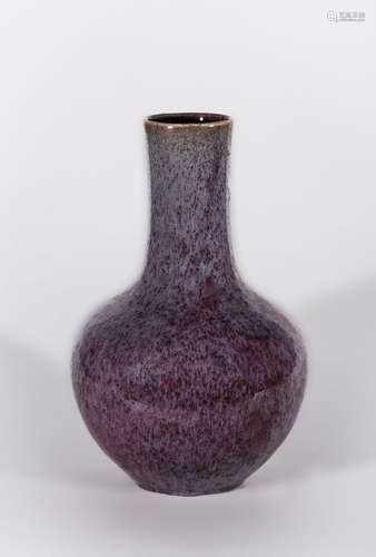 Arte Cinese A pottery flambé glazed lavander and red bottle ...